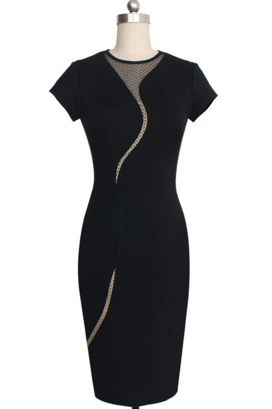 Ladies Dresses Elegant Sexy Woman Clothes Big Size Work Career Dress Fat Mesh Chic Hot Sale Outwear Spring Summer MQ0055