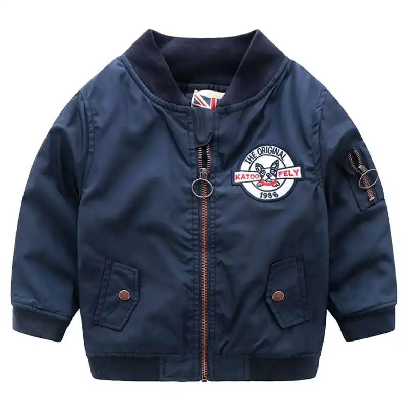 Jacket for Boys New Brand Winter Warm Coat Embroidered puppy Parkas For Teenagers Boys Thick Outwear Autumn Kids Clothes - Цвет: Navy blue