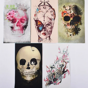 

Hand Dyed Fabric,Cartoon Skull Cotton Canvas Fabric for DIY Sewing Quilting,Purse,Bag,Book Cover,Home Decoration Material,12x20