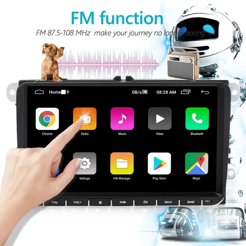 Двойной 2 DIN 9 дюймов Android 8,1 стерео Bluetooth WiFi FM радио приемник gps навигация головное устройство для автомобиля аксессуары