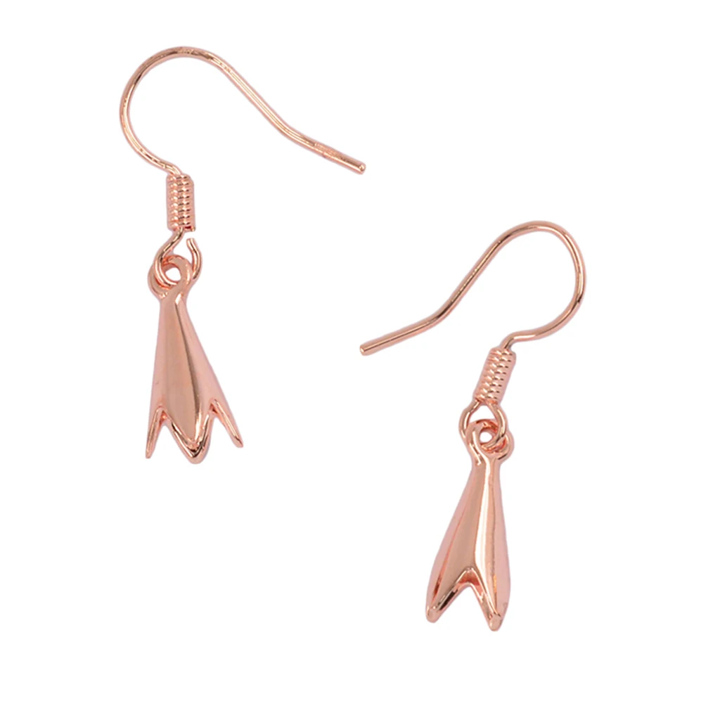 10pcs  Jewelry Components Rose Gold DIY Beadings Findings Earring Hooks with Flower Cups Earwire Fittings For Bead Crystal Pearl