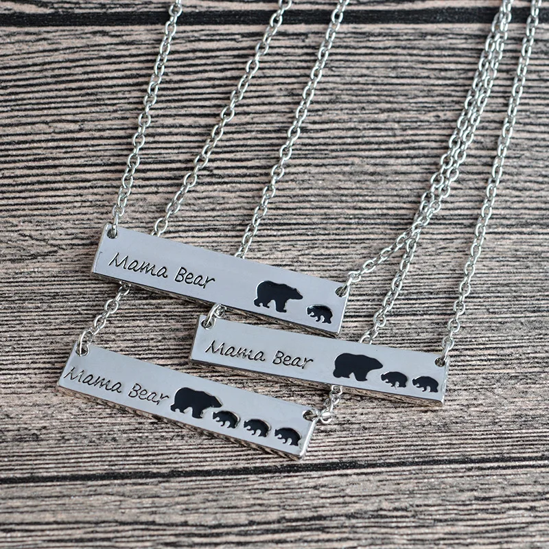

AliExpress Europe And America Hot Selling Accessories Fashion Mama Bear Pendant Lettering Necklace