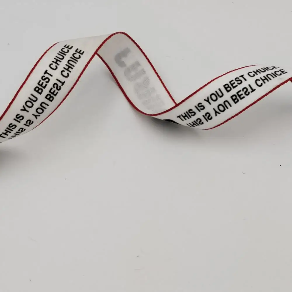 10M/lot English Letter Wholesale white 2.5cm width ribbon cable polyester canvas strap DIY sewing stain ribbon accessories