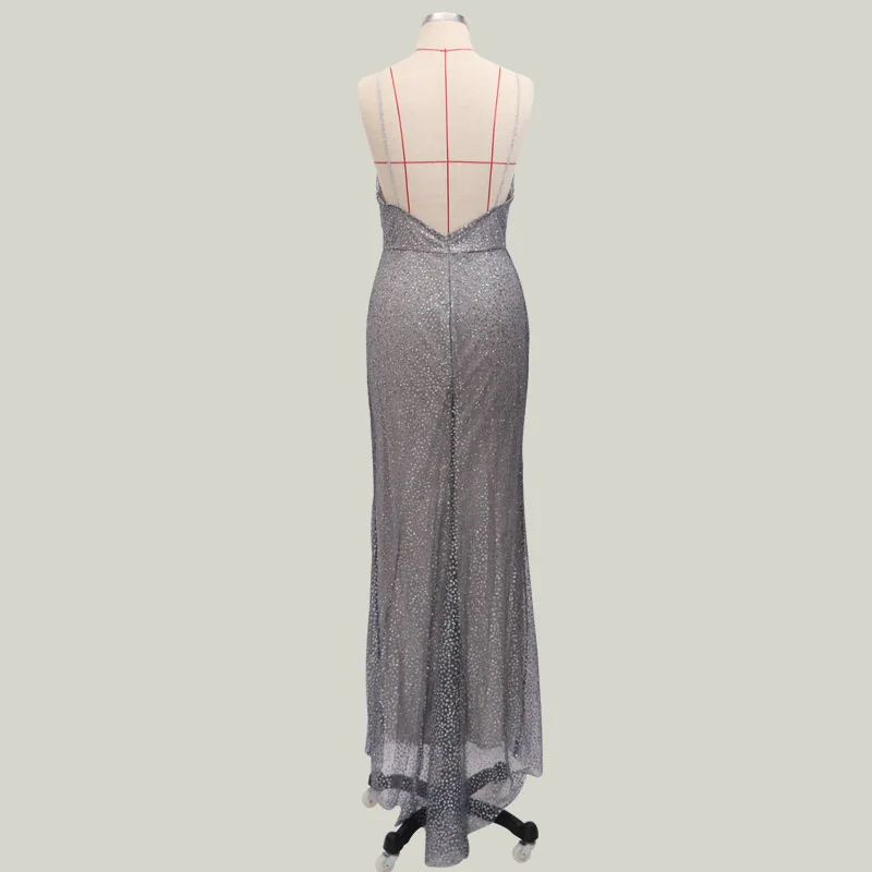 Платья подружек невесты элегантные сексуальные платья невесты для свадеб без рукавов с v-образным вырезом и блестками Vestidos De Fiesta De Noche
