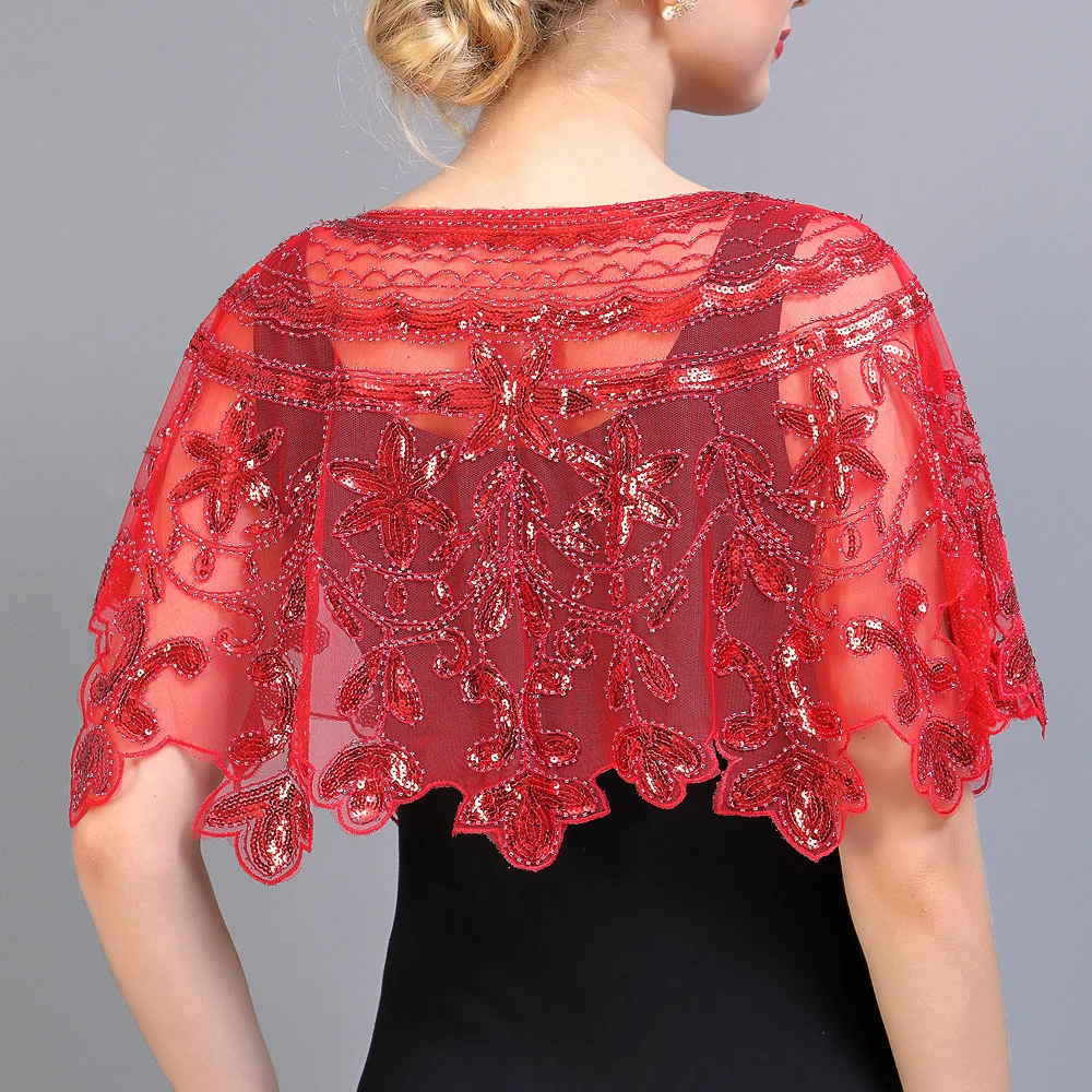 Suzi Hand Embellished Cape inspired Flapper Wedding Prom Jacket Bolero