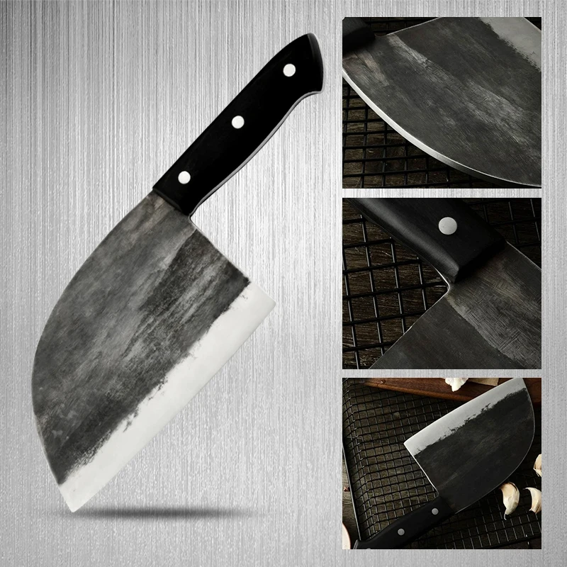 Нож шеф-повара SOWOLL с ручкой для убоя, столовые приборы, нож для измельчения мяса, кованые кухонные ножи ручной работы, нож для мясника