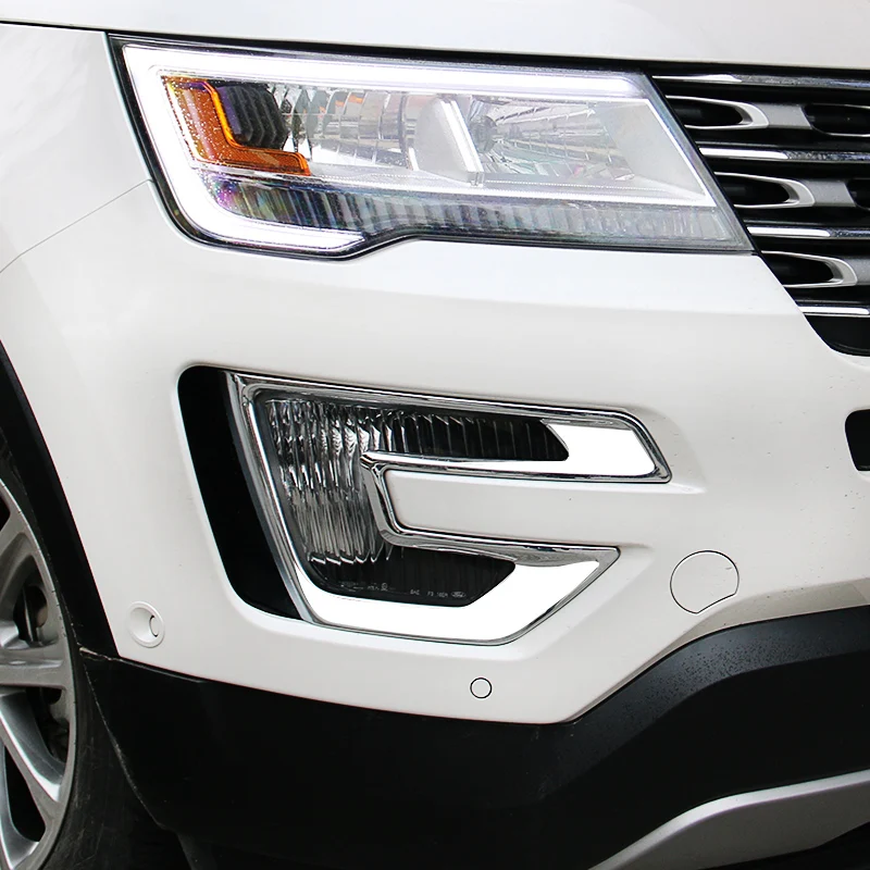 ABS Хром Передняя противотуманная фара накладка 2 шт для Ford Explorer 2016 2017 2018