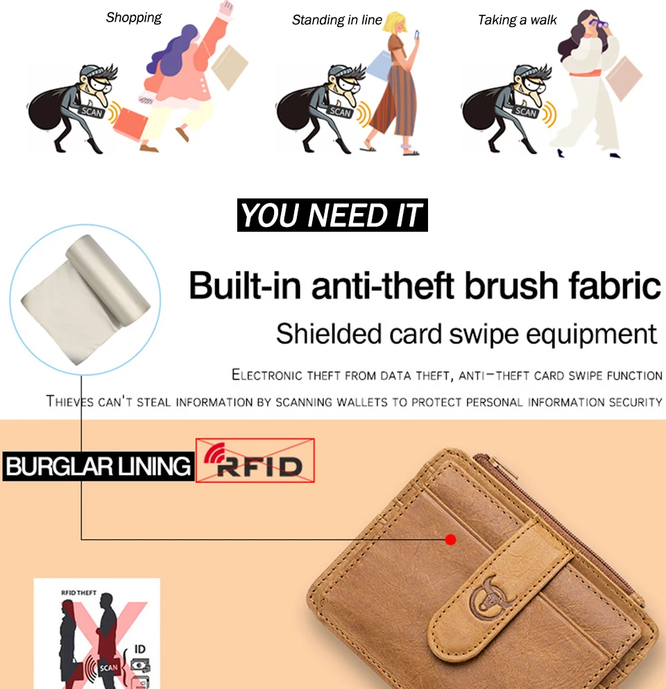 Casual Men Mini Wallet Coffee Genuine Leather Purse for Men Zipper Wallets Cow Leather Male Coin Bag Waterproof Men Short Wallet