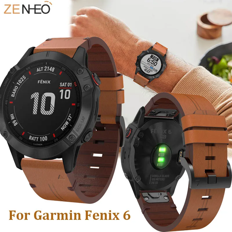 Быстросъемный кожаный ремешок для отдыха Forerunner 935 945 22 мм легко подходит Garmin Fenix 5/5