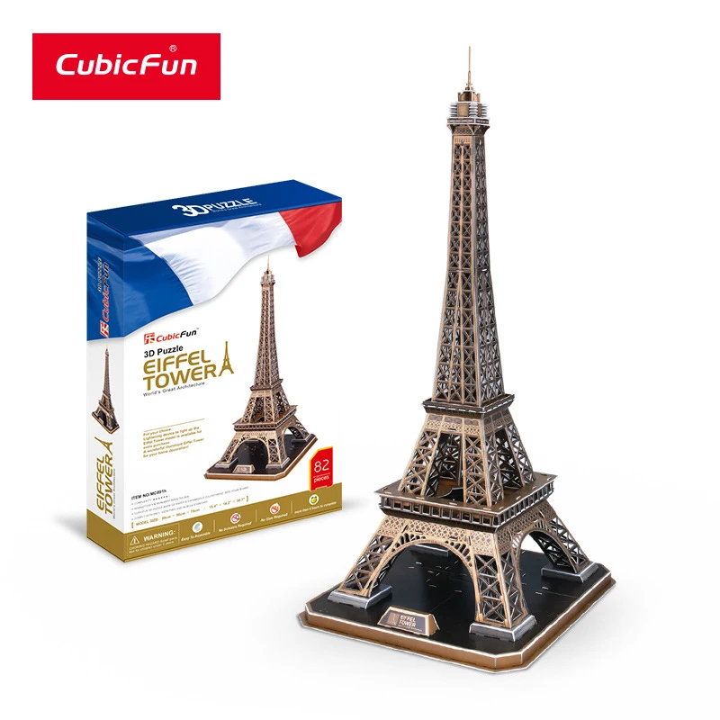 

CubicFun 3D Building Paper Model Puzzle Paris Eiffel Tower Children 8+ Years DIY Creative Assembly Educate Adult Jigsaw Toy Gift