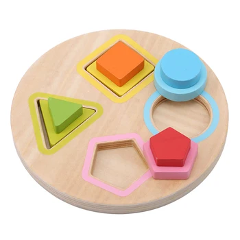 

Baby Montessori Wooden Blocks Baby Toys Shape Building Color Block Set Chopping Blocks Early Education Wooden toy For Kid Gift