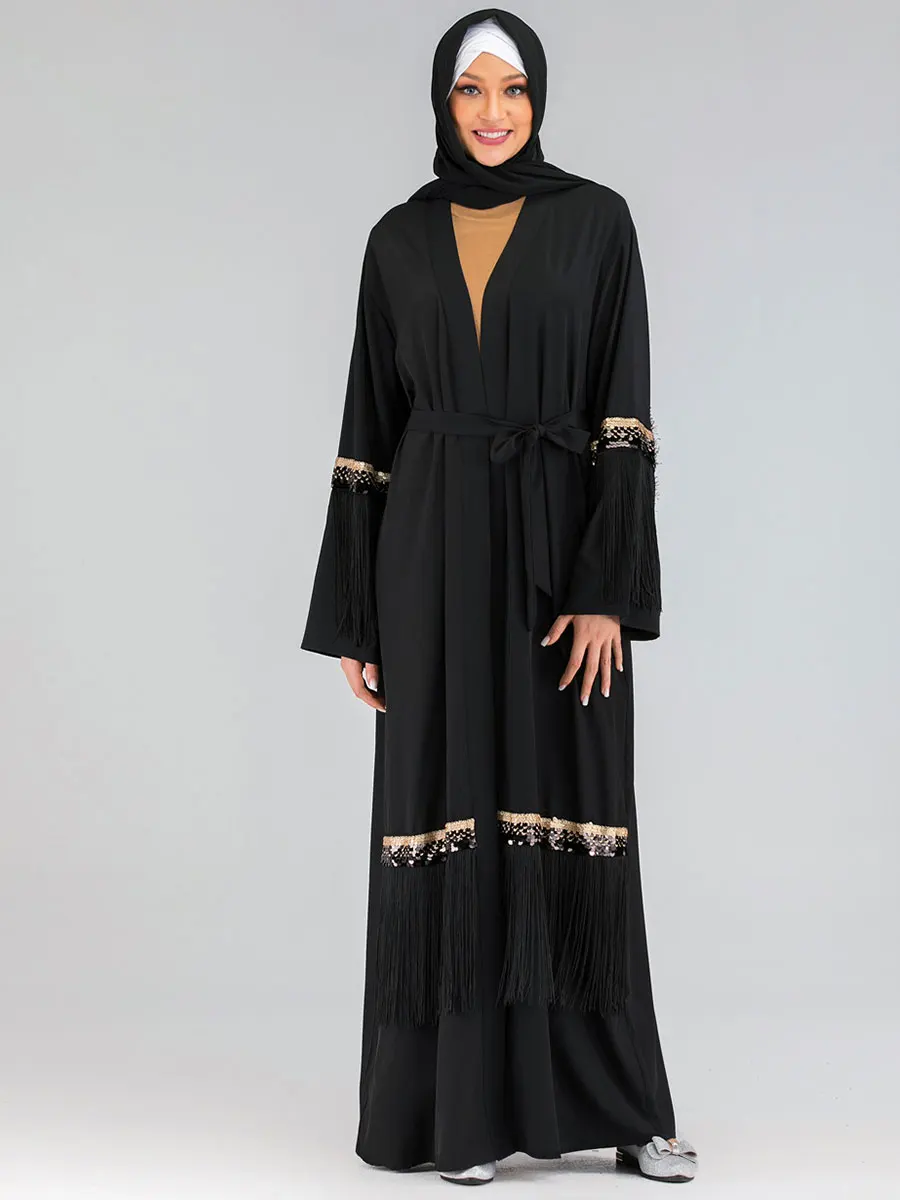 Рамадан Абая для женщин мусульманское платье хиджаб кимоно кардиган абайя, Кафтан Дубай ОАЭ Оманская одежда Femme Исламская одежда