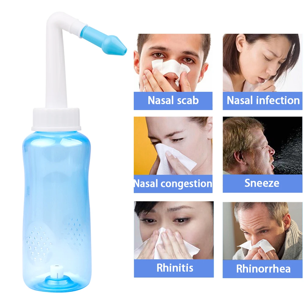 Irrigador nasal, irrigador nasal profesional, inhalador nasal de sal,  equipo limpiador de nariz para adultos y niños, limpiador de lavado de nariz