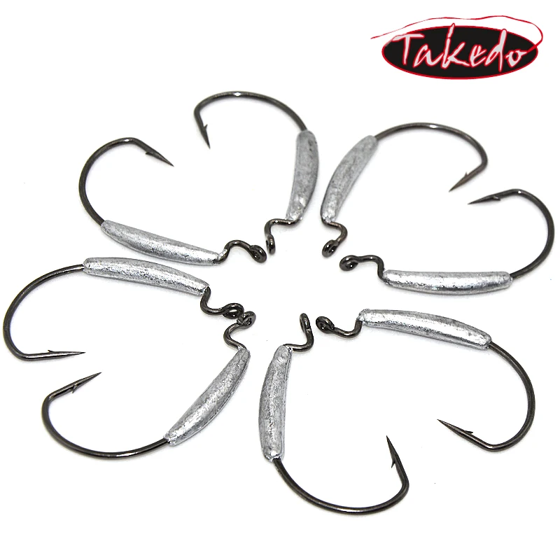 Takedo Sea Fishing High Carbone Steel Hook 5/0 3/0 Vmc Crank Hook Amo Da Pesca Gambero Hook Lead Crank Hook