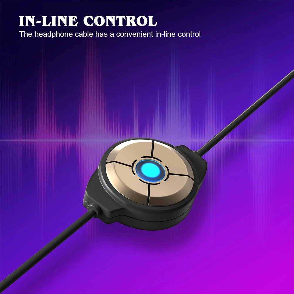 USB Headset with Microphone and In Line Control On Ear Headphone for Gaming Skype Office Conference