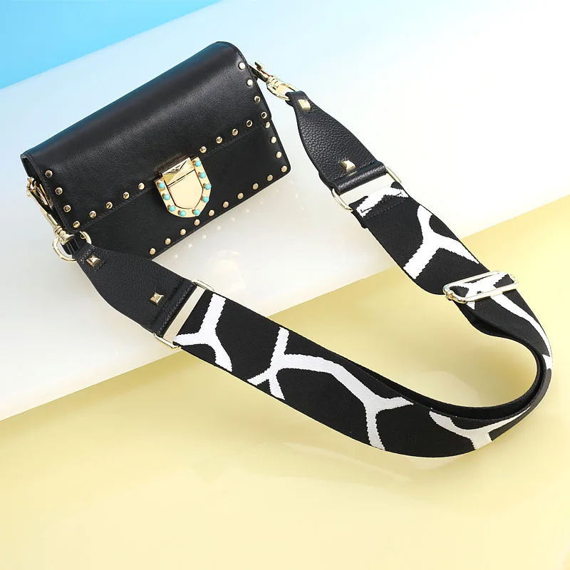 Регулируемые лямки с леопардовым принтом широкий кожаный ремешок на плечо