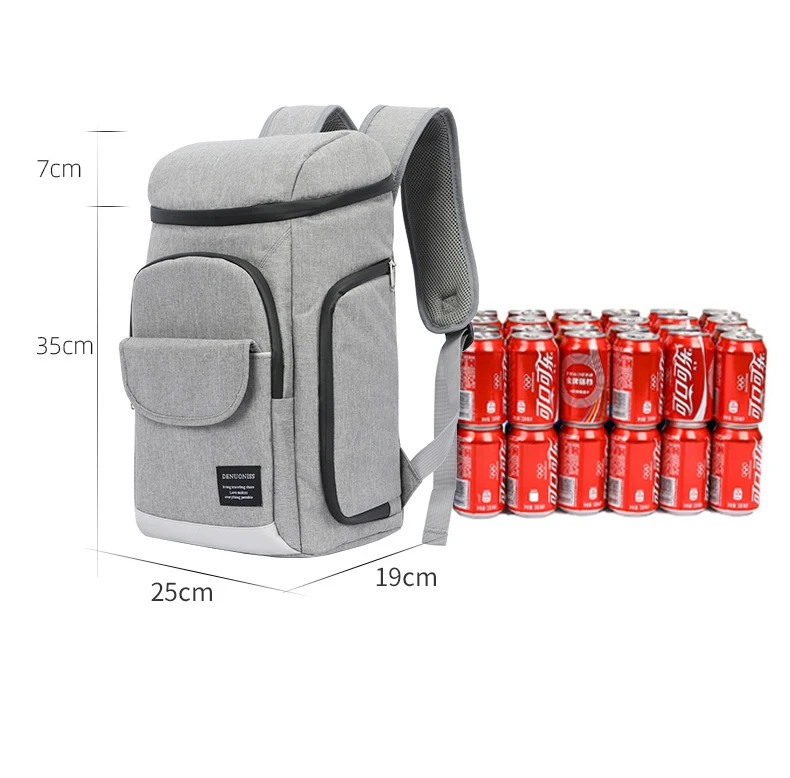 Soft Cooler Bag 35 Cans 100% Leakproof Refrigerator Backpack 600D Waterproof Picnic Backpack Lunch Thermal Insulated Bag