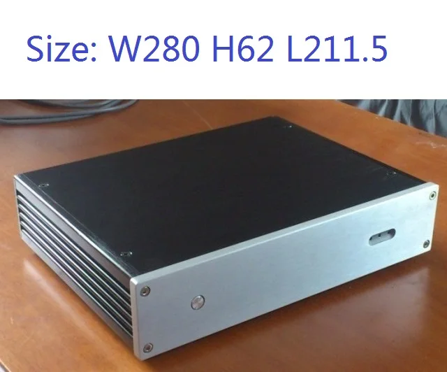 Size W280 H62 L211.5 Aluminum Chassis Amplifier Case Preamp Enclosure DAC Box Match DAC3/DAC5/DAC7/DAC9/ES9018DAC/TDA1541DAC