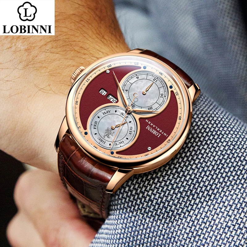 Lobinni Automatic Mechanical Watch Men уке  Relogio Waterproof Luxury Latest Business Wrist-5