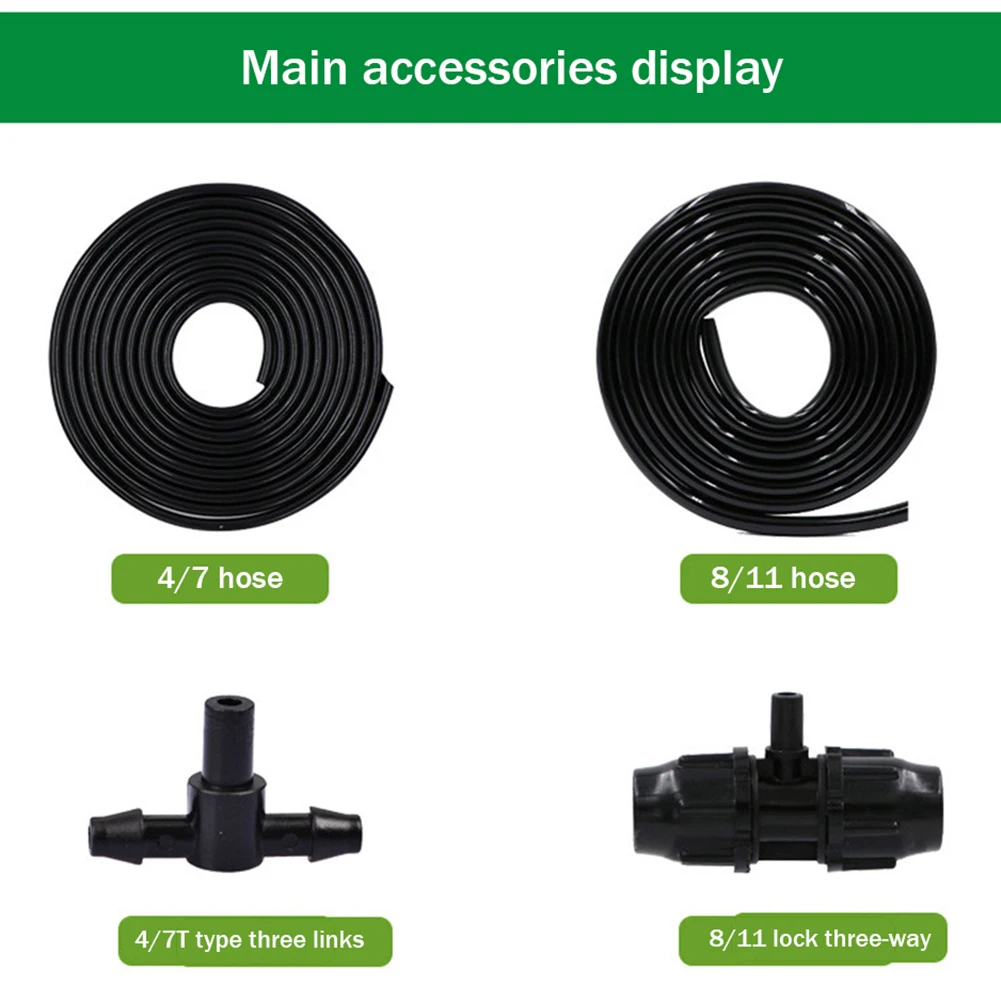 15m Garden Watering Kits Facuet Connector / Spray Heads / Hose Automatic Drip Irrigation System Kit Water Spraying Dripper Set