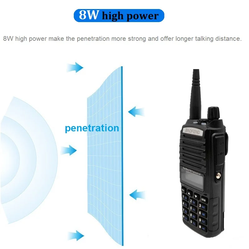 BAOFENG UV 82 8 Вт мощная рация Ham CB любительская радиостанция Дальний диапазон UHF VHF