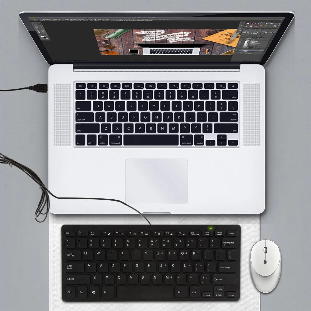 CHYI Проводная Мини Usb компьютерная клавиатура портативная тонкая 87 клавишная игровая клавиатура ультра тонкая мультимедийная Офисная Клавиатура для ноутбука Mac