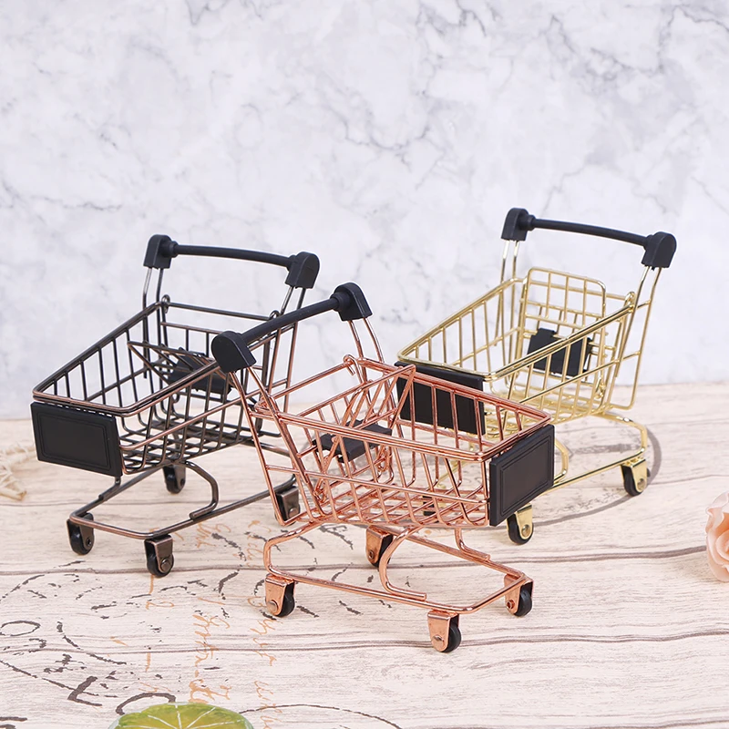 

Mini Shopping Cart Trolley Home Office Sundries Storage Ornaments Children's Toy New