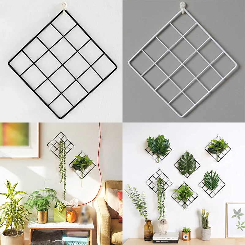 20CM*20CM Grid Iron Rack Plant Wall Hanging Nordic Style Room Decoration Beautiful Unique DIY photo wall