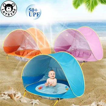 

Tent Baby Beach Uv-protecting Sunshelter With A Pool Baby Kids Beach Tent Pop Up Portable Shade Pool UV Protection Sun Shelter