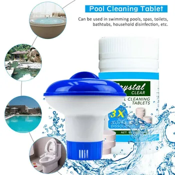

100pcs Swimming Pool Cleaning Tablets Disinfection Pills Instant Floating Purifier Tablets Swimming Pool Chlorine Dispenser Kit