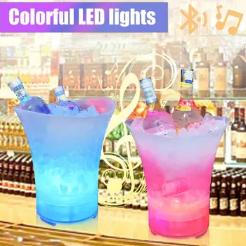 

Portable With LED Light Ice Bucket Color Changing Kitchen Tools KTV For Beers Container Party Supplies Bluetooth Speaker Bar