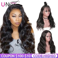 Unice волос парики тело волна Full Lace человеческих волос парики с ребенком волос предварительно сорвал бразильский Full Lace парики для черный Для женщин
