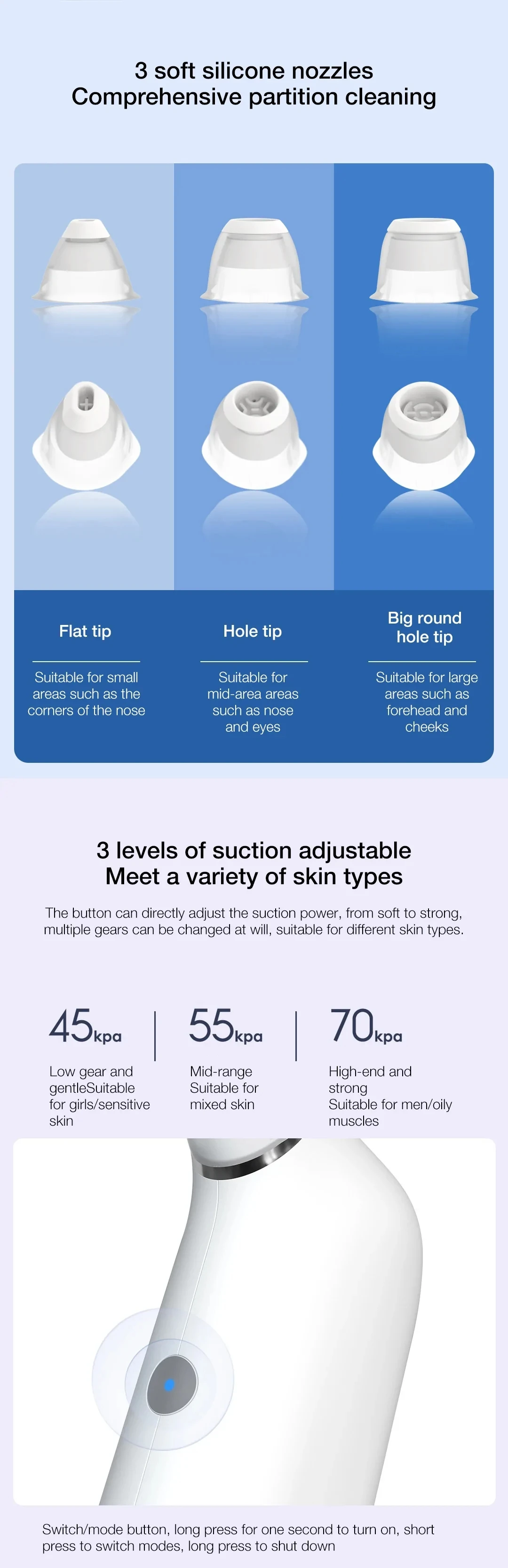 New Xiaomi DOCO Pore Vacuum Cleaner Blackhead Remover Electric Acne Cleaner Pore Cleaner Machine Facial Beauty Clean Skin Tool