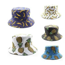 Панама унисекс зимняя модная шляпа от солнца ананас, банан с узором в виде раковины, шапка в рыбацком стиле с фруктами, шапка Gorros Mujer Invierno