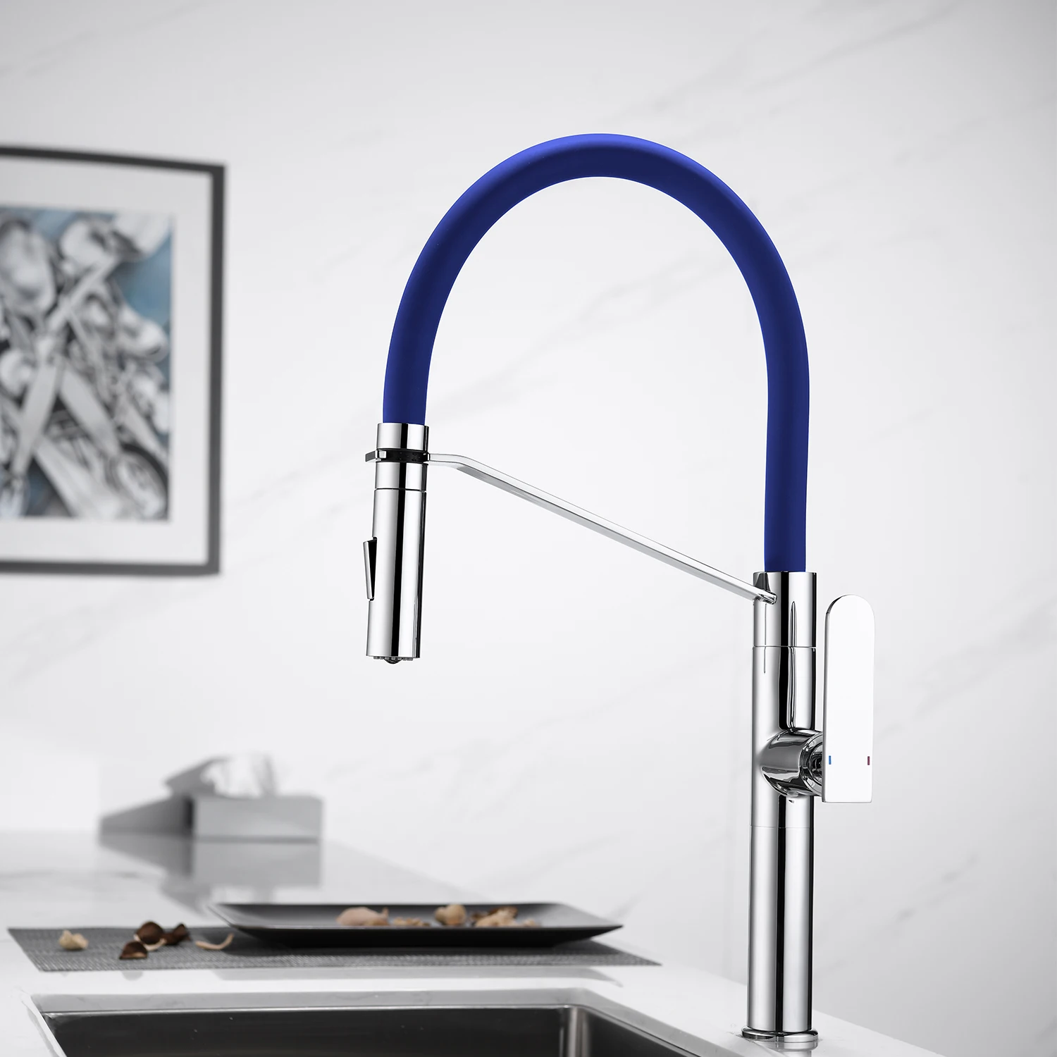 

Kitchen Faucet with 2 Spray Modes Single Lever Bathroom Sink Faucet 360 Degree Swivel Basin Faucet Kitchen Mixer for Washbasin