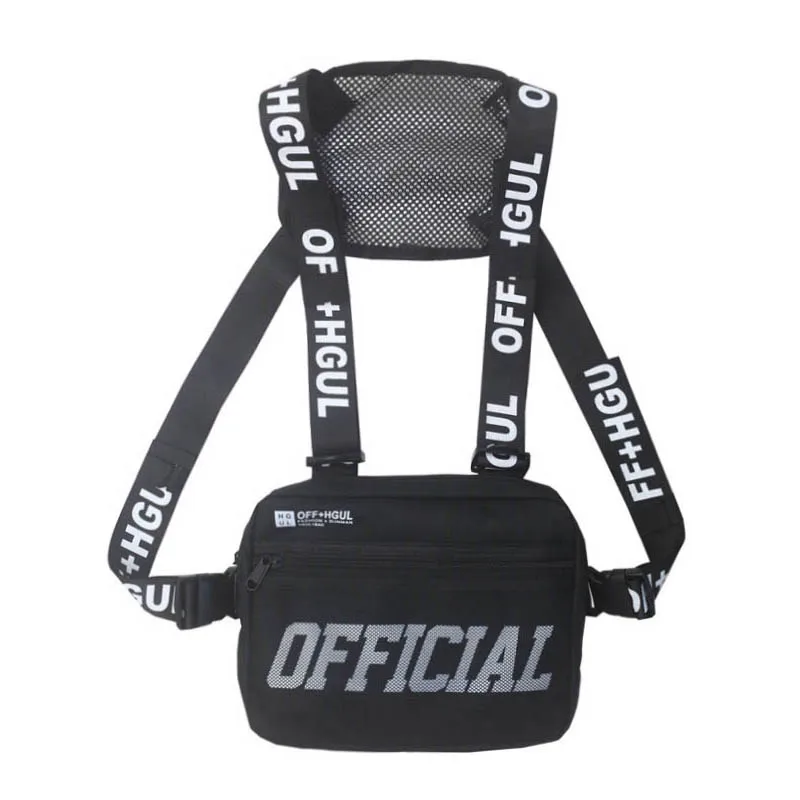 Black Chest rig bag Alyx Tactical Vest Adjustable Chest Rig Bag Men Unisex Streetwear Bags High Capacity Kidney Letter Shoulder Bag Hip Hop - Цвет: Black Chest rig bag