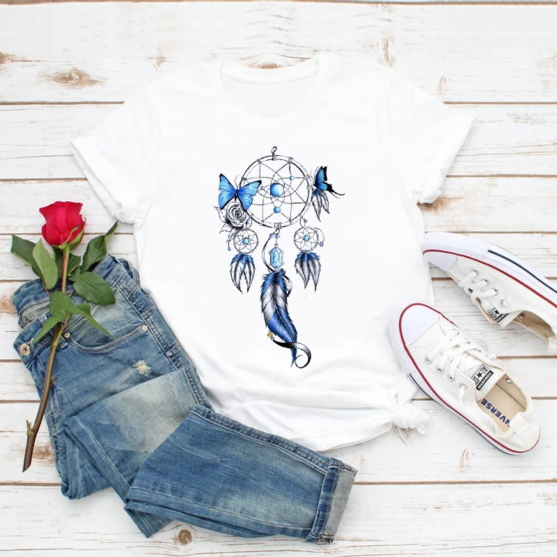 Женская одежда с принтом Милая летняя футболка бабочки для девочек 90s Футболка