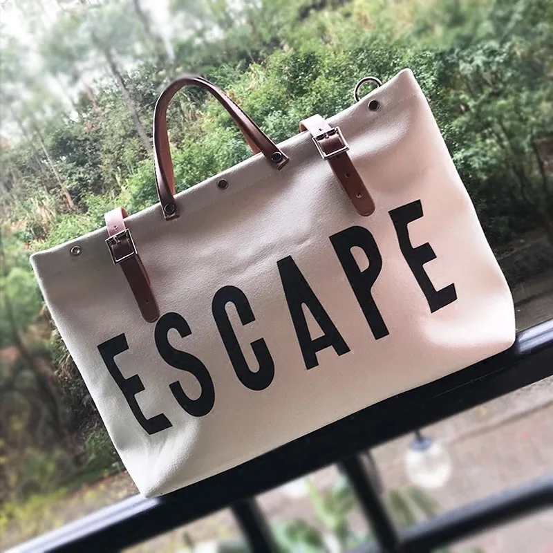 Холщовая дорожная сумка ESCAPE стильный вместительный чемодан для путешествий