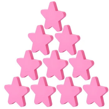 

6pcs/10pcs Cartoon Star Shape Pull Handles Door Cabinet Knob PVC Haplopore Creative Pull Handle For Cabinet Wardrobe Pink