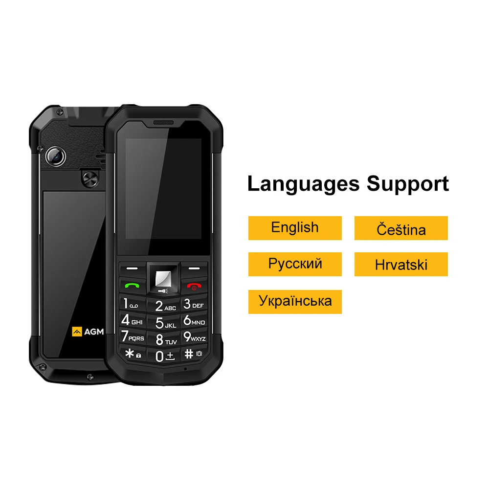 Pаспродажа Оригинальный AGM M3 русская прочная клавиатура IP68 водонепроницаемый ударопрочный мобильный телефон кнопка Dual SIM 1970 мАч разблокировка фонарик