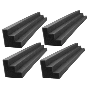 

4 Piece Soundtrack with Studio Foam Corner Block Facing Corner Wall Studios or Home Theater Black
