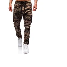 Men casual camouflage woven multi-pocket cargo pants sport pants