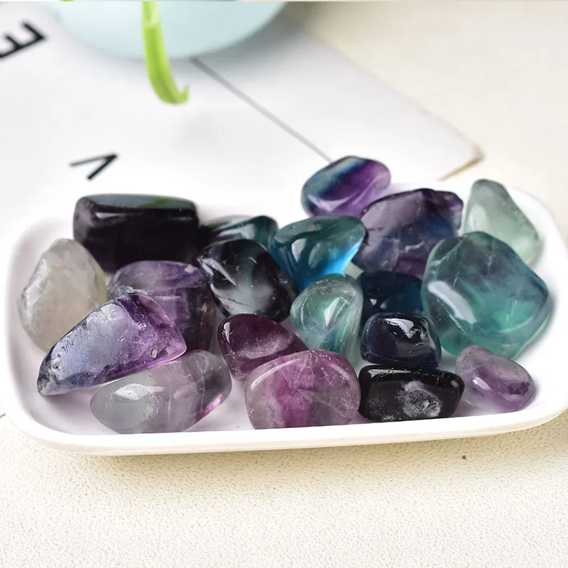 

Wholesale Natural Fluorite Color Quartz Irregular Polishing Rough Stone Regular Grindings Aquarium Materials Home Decoration