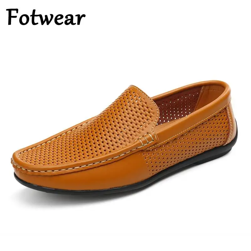 Туфли Fotwear мужские из натуральной кожи без застежки коричневые для вождения