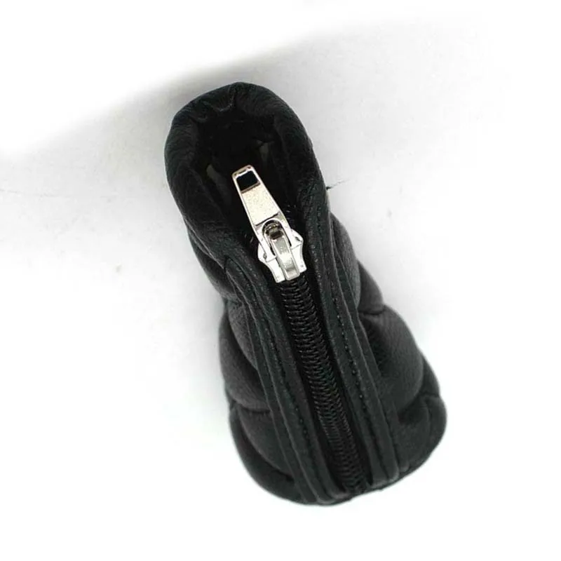 Gear Shift Knob Case Anti-Slip Zipper Closure Car Gear Shift Knob Cover Black Protective Comfortable 7 Shape