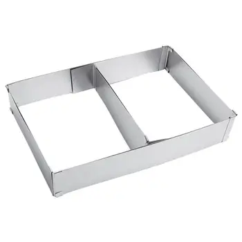 

Silver color Stainless Steel Adjustable Rectangular Cake Pan Stainless Steel Non-stick Baking Cake Molds Kitchen Tools Supply