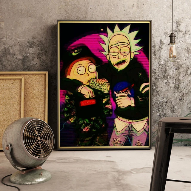 Hd Home Decor Canvas Painting Nordic Vintage Cartoon Rick and Morty Pictures Wall Art Prints Modular 3