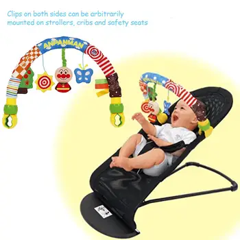 

Baby Travel Play Arch Stroller Trolley Bed Bell Hanging Toy Pendant Sound Paper Soothe Baby Doll Plush Clip Stroller Play Arch