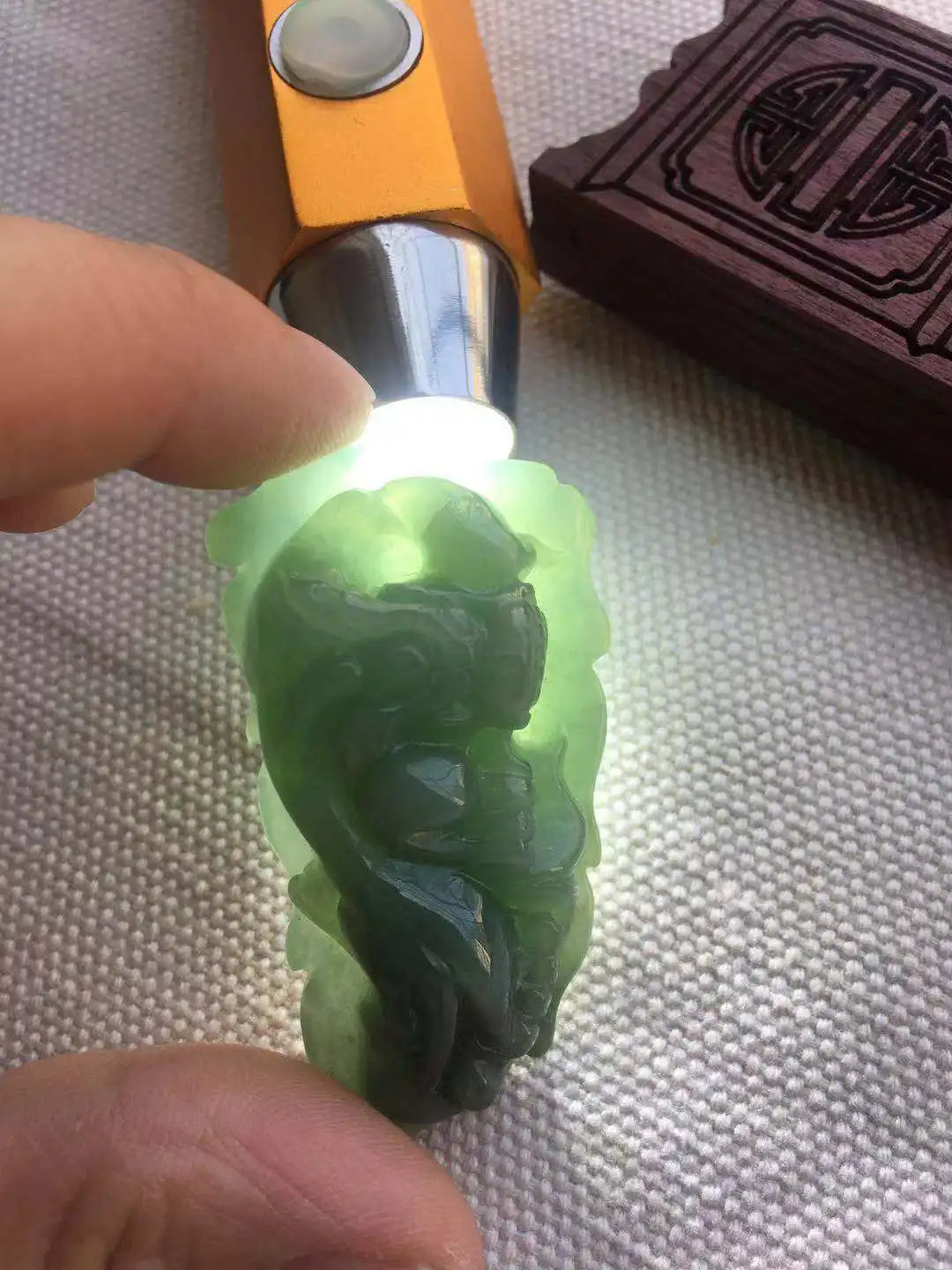100% real jade Natural Hand Carving Emerald handmade men women green Pendant necklace gift jadite | Украшения и аксессуары