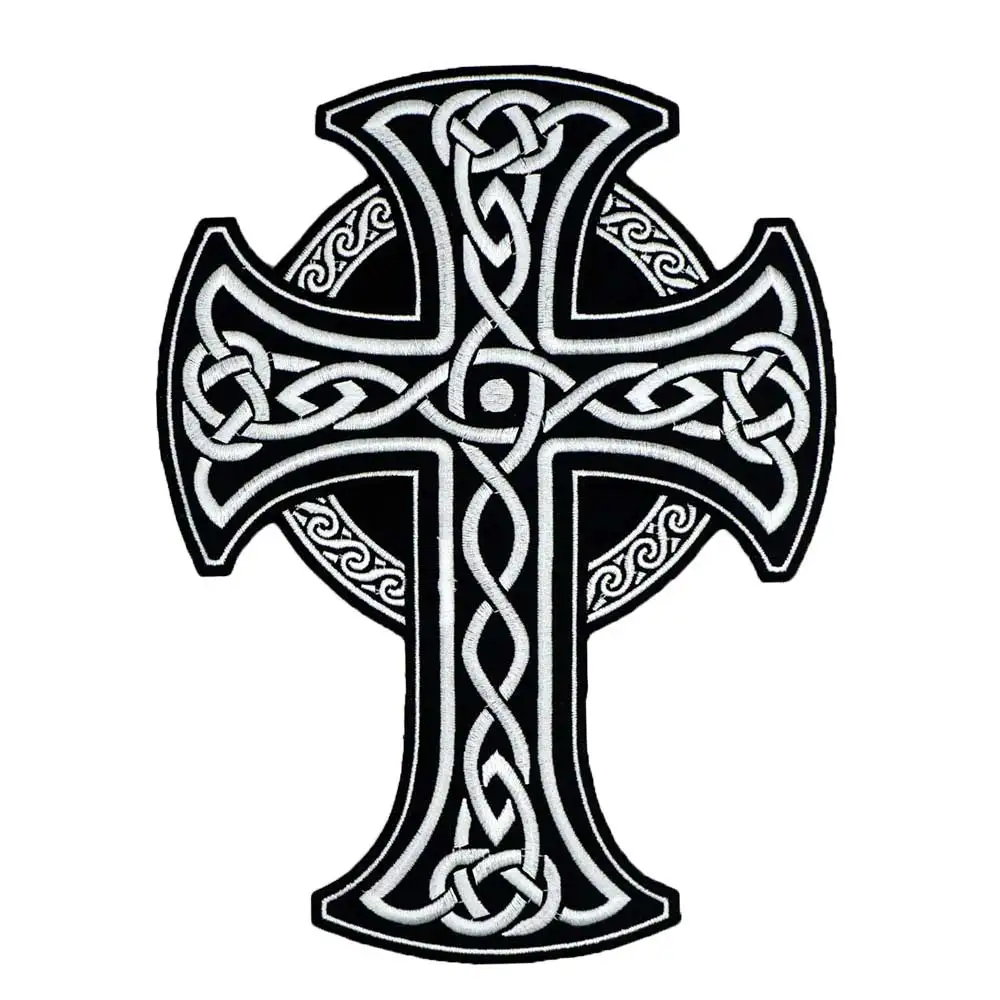 Большие Перекрестные мотоциклетные нашивки с вышивкой швейные этикетки
